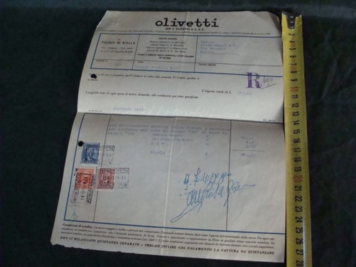 Fattura olivetti 1941 - fattura, macchina